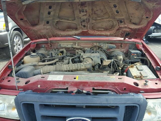 1FTYR10D24PB64140 - 2004 FORD RANGER MAROON photo 7