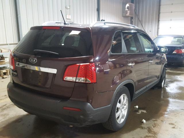 5XYKT3A61CG307700 - 2012 KIA SORENTO BA BURGUNDY photo 4