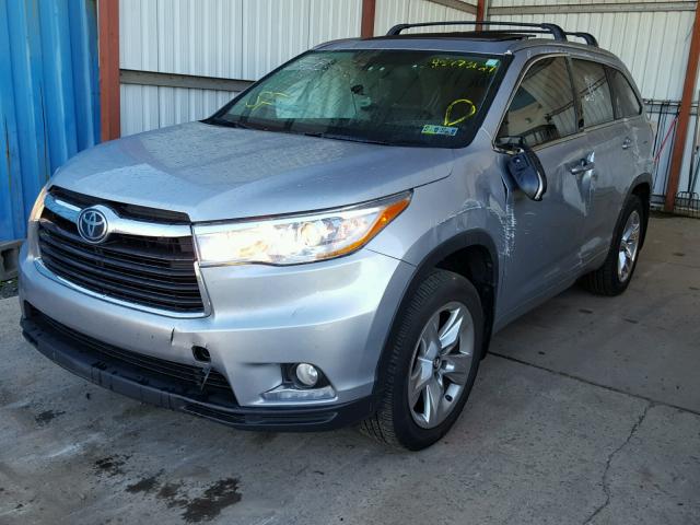 5TDDKRFH5GS233117 - 2016 TOYOTA HIGHLANDER GRAY photo 2