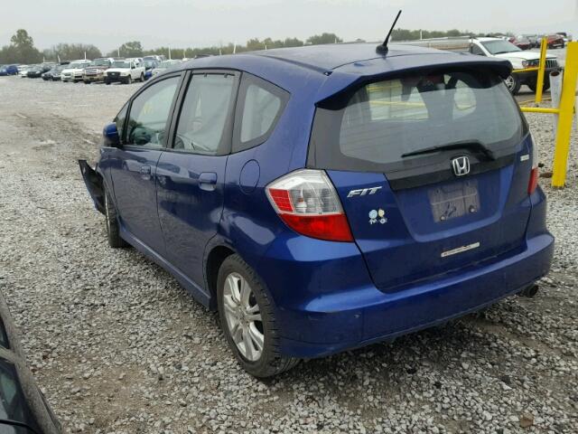 JHMGE8H43AS028207 - 2010 HONDA FIT BLUE photo 3