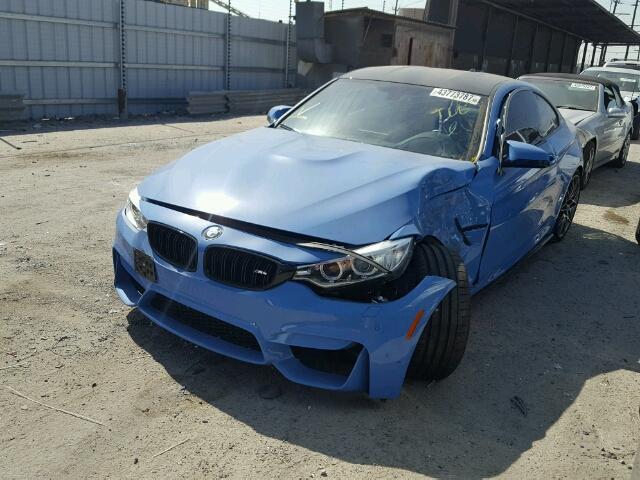 WBS3R9C36HA014366 - 2017 BMW M4 BLUE photo 2