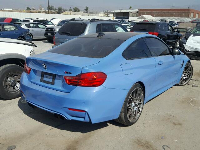 WBS3R9C36HA014366 - 2017 BMW M4 BLUE photo 4