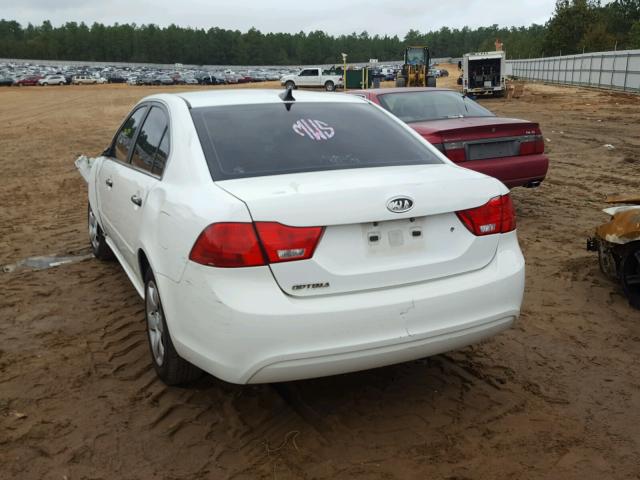 KNAGG4A80A5394946 - 2010 KIA OPTIMA LX WHITE photo 3