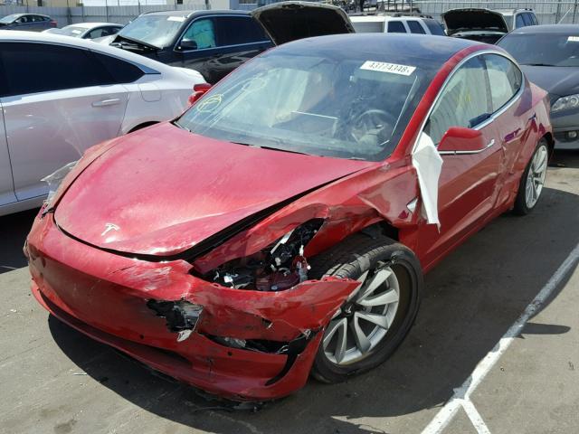 5YJ3E1EA9JF048850 - 2018 TESLA MODEL 3 წითელი ფოტო 2