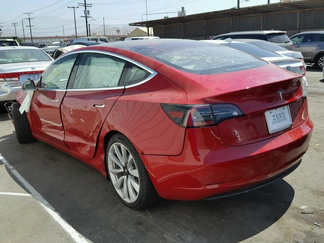 5YJ3E1EA9JF048850 - 2018 TESLA MODEL 3 წითელი ფოტო 3
