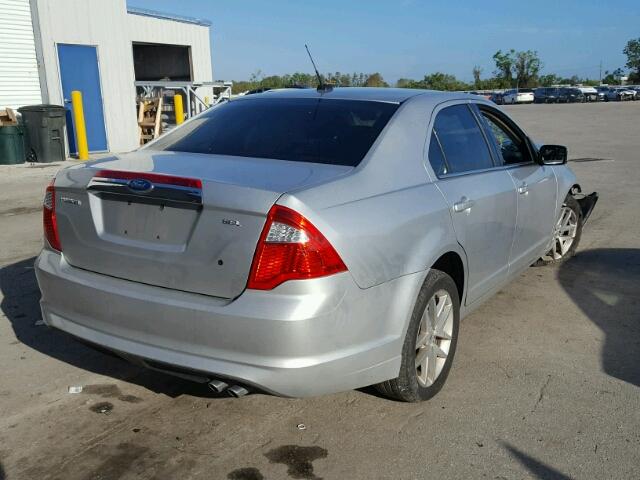 3FAHP0JA7BR340843 - 2011 FORD FUSION SEL SILVER photo 4