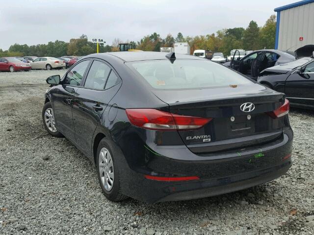 KMHD74LF5HU078097 - 2017 HYUNDAI ELANTRA BLACK photo 3