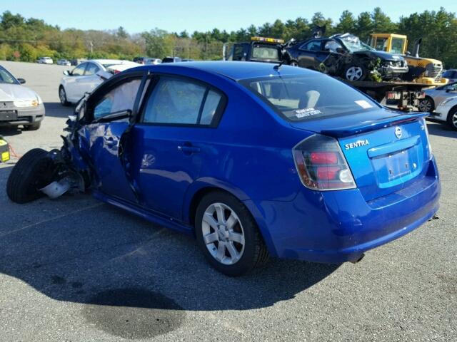 3N1AB6AP3CL741766 - 2012 NISSAN SENTRA BLUE photo 3