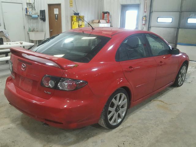 1YVHP84D165M04263 - 2006 MAZDA 6 S RED photo 4