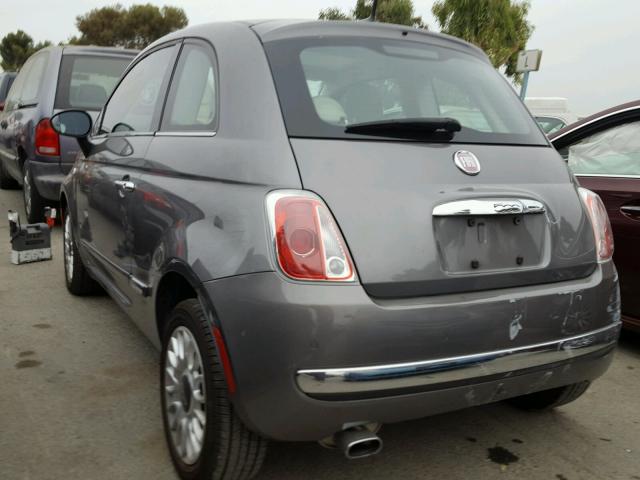 3C3CFFCRXCT104256 - 2012 FIAT 500 LOUNGE SILVER photo 3