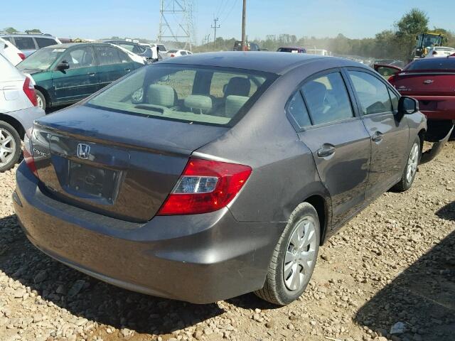 19XFB2F59CE013747 - 2012 HONDA CIVIC LX GRAY photo 4