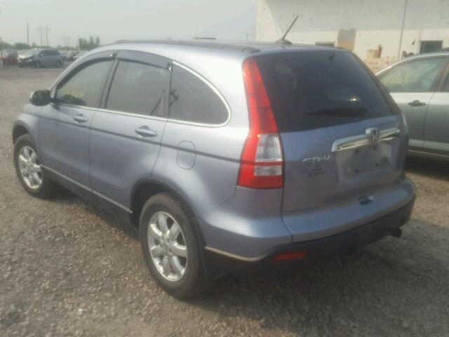 JHLRE48727C093830 - 2007 HONDA CR-V EXL BLUE photo 3