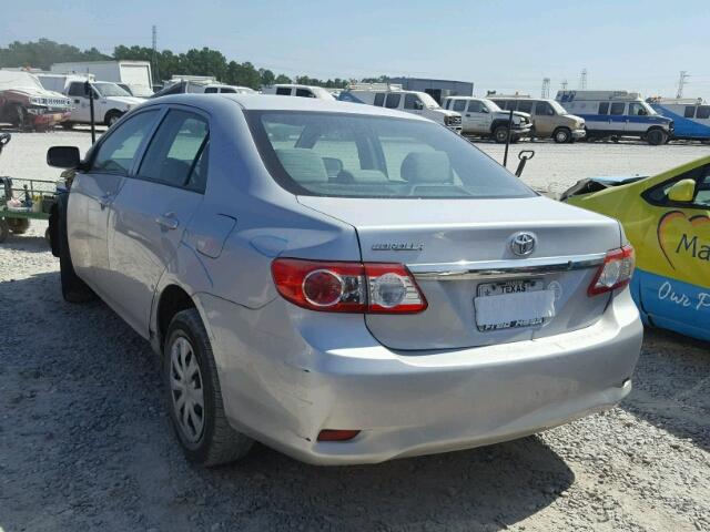 5YFBU4EE1DP193862 - 2013 TOYOTA COROLLA BA SILVER photo 3