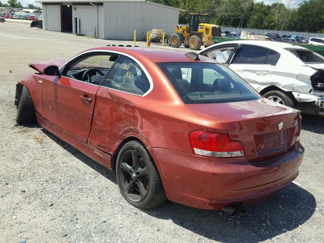 WBAUP73548VF08340 - 2008 BMW 128 I RED photo 3