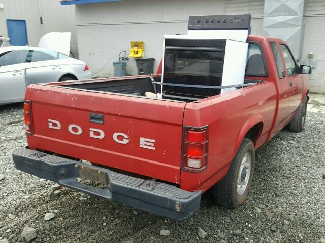 1B7FL23XXNS662363 - 1992 DODGE DAKOTA RED photo 4