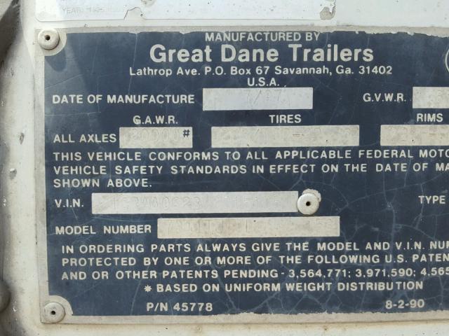 1GRAA0623WB015105 - 1998 GREAT DANE TRAILER 53 TRAILER WHITE photo 10