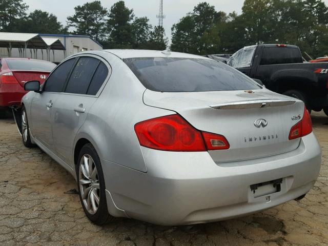 JNKBV61EX8M213984 - 2008 INFINITI G35 SILVER photo 3