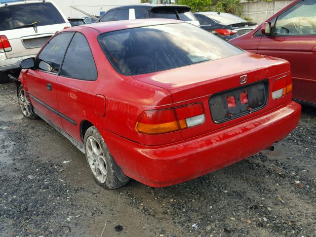 1HGEJ6222VL030838 - 1997 HONDA CIVIC DX RED photo 3