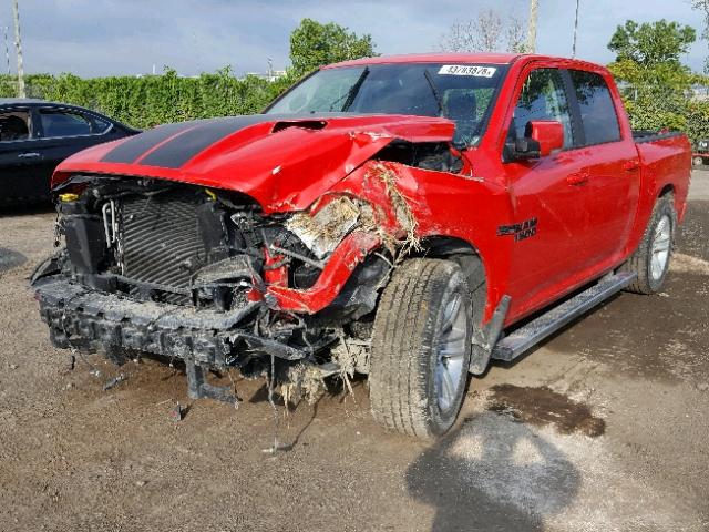 1C6RR7MT0GS206807 - 2016 RAM 1500 SPORT RED photo 2