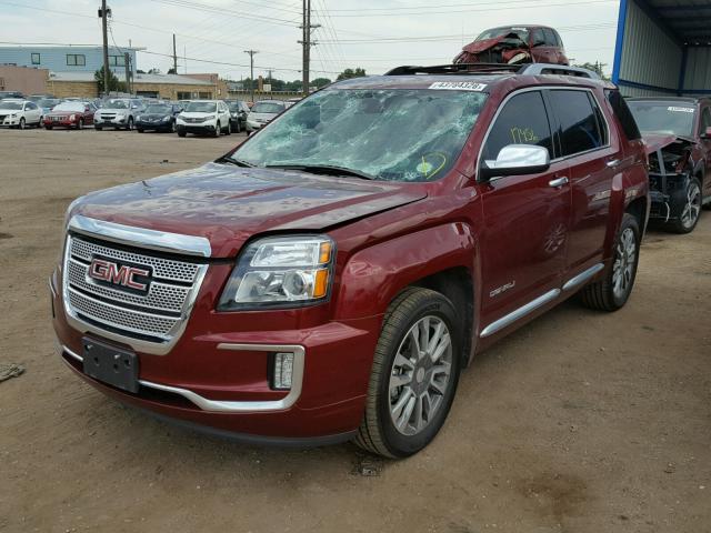 2GKFLVE34H6123096 - 2017 GMC TERRAIN DE MAROON photo 2