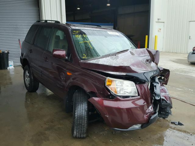 5FNYF18648B040305 - 2008 HONDA PILOT EXL MAROON photo 1