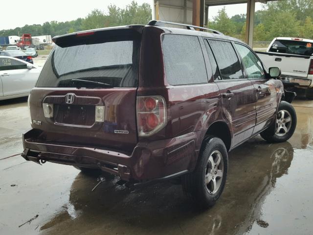 5FNYF18648B040305 - 2008 HONDA PILOT EXL MAROON photo 4