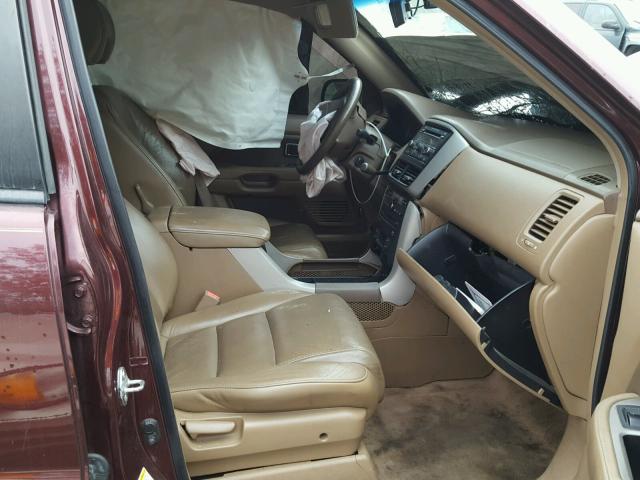 5FNYF18648B040305 - 2008 HONDA PILOT EXL MAROON photo 5