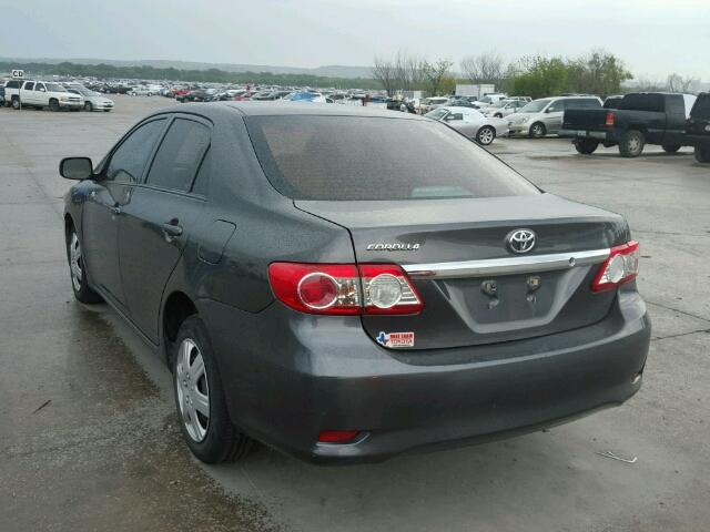 5YFBU4EE3DP220379 - 2013 TOYOTA COROLLA BA GRAY photo 3