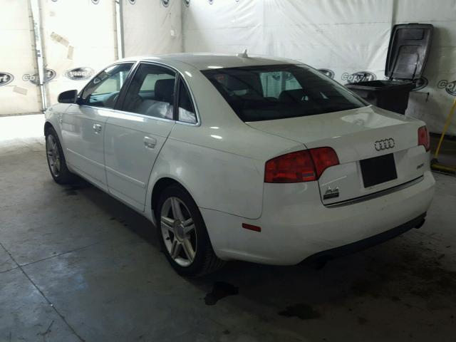 WAUAF78E77A064503 - 2007 AUDI A4 WHITE photo 3