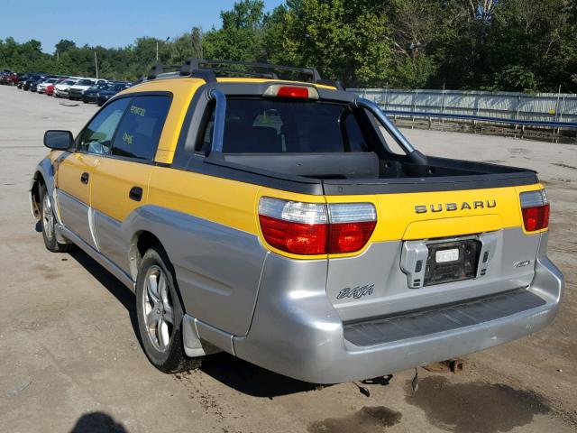 4S4BT62C837112241 - 2003 SUBARU BAJA SPORT YELLOW photo 3