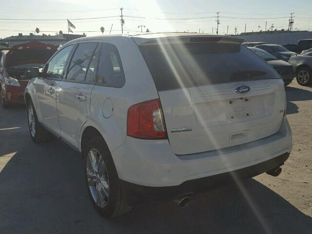 2FMDK3JC0BBB67879 - 2011 FORD EDGE SEL WHITE photo 3