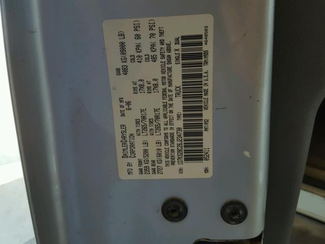 1D7KS28C26J234730 - 2006 DODGE RAM 2500 S ნაცრისფერი ფოტო 10