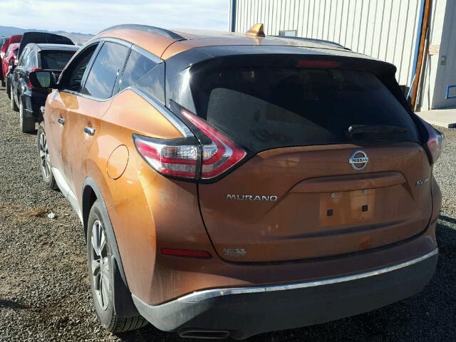 5N1AZ2MH1HN135343 - 2017 NISSAN MURANO S ORANGE photo 3