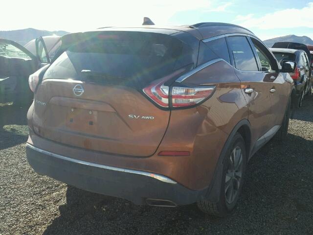 5N1AZ2MH1HN135343 - 2017 NISSAN MURANO S ORANGE photo 4