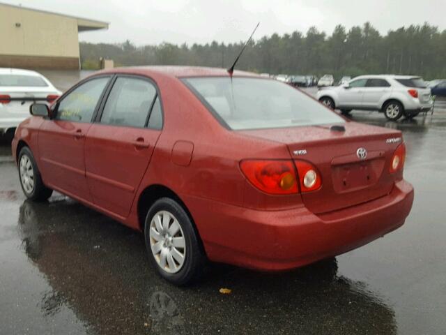 JTDBR38E030036887 - 2003 TOYOTA COROLLA RED photo 3