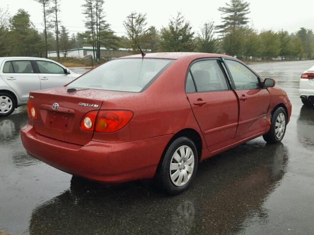 JTDBR38E030036887 - 2003 TOYOTA COROLLA RED photo 4