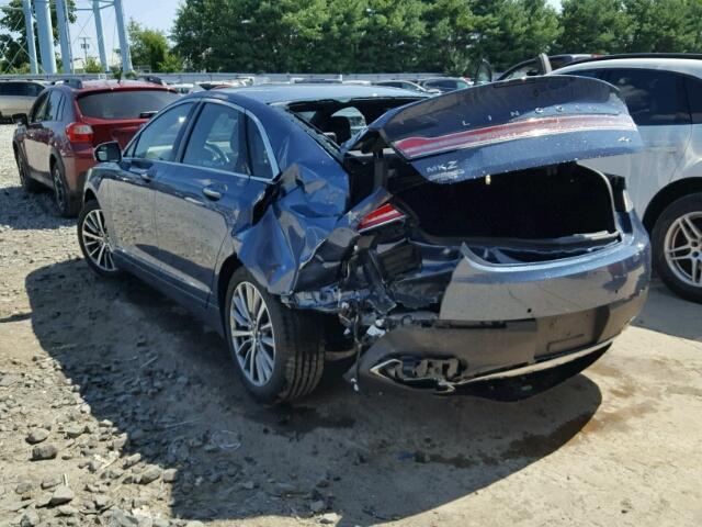 3LN6L5A90JR623157 - 2018 LINCOLN MKZ PREMIE BLUE photo 3