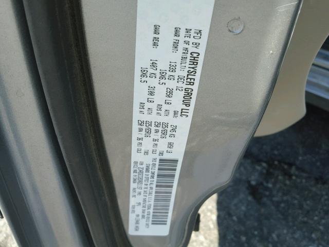 2C4RDGCG9DR651197 - 2013 DODGE GRAND CARA SILVER photo 10