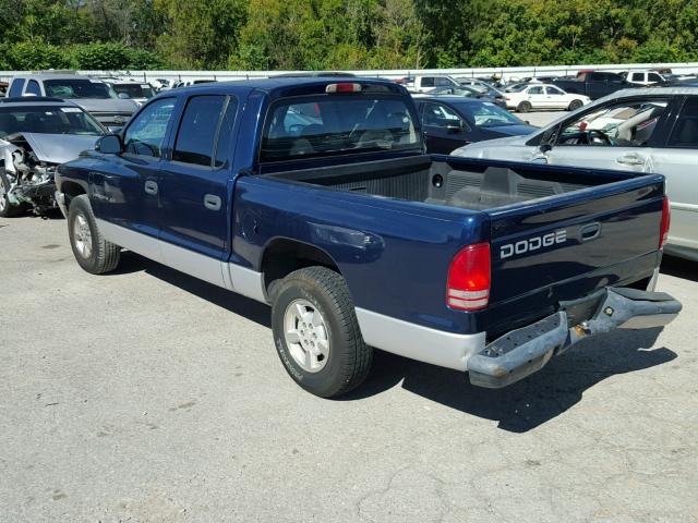 1B7HL48N12S710503 - 2002 DODGE DAKOTA QUA BLUE photo 3