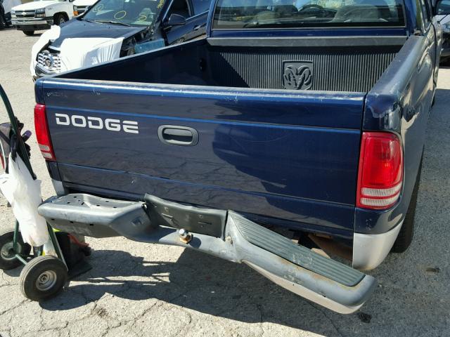 1B7HL48N12S710503 - 2002 DODGE DAKOTA QUA BLUE photo 9