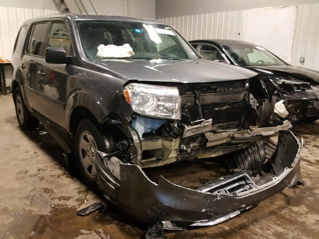 5FNYF4H26DB052397 - 2013 HONDA PILOT LX GRAY photo 1