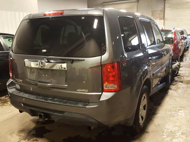 5FNYF4H26DB052397 - 2013 HONDA PILOT LX GRAY photo 4