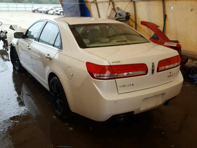 3LNHL2GC3AR641016 - 2010 LINCOLN MKZ WHITE photo 3