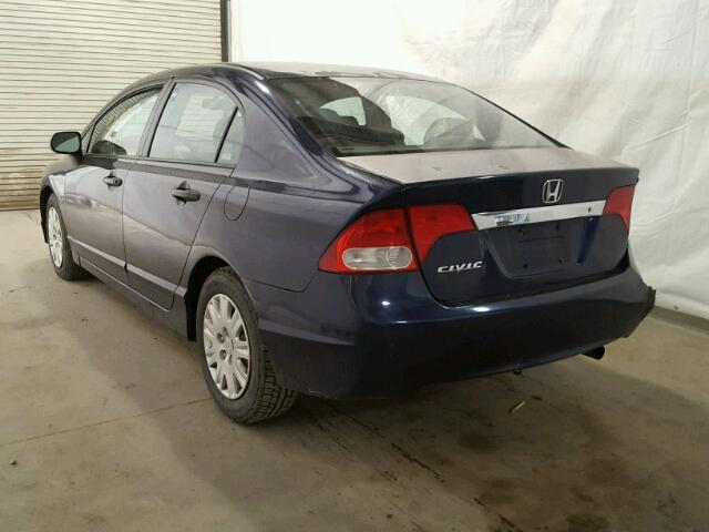 2HGFA16339H501506 - 2009 HONDA CIVIC VP BLUE photo 3