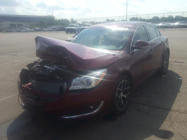 2G4GL5EX0H9187858 - 2017 BUICK REGAL SPOR RED photo 2