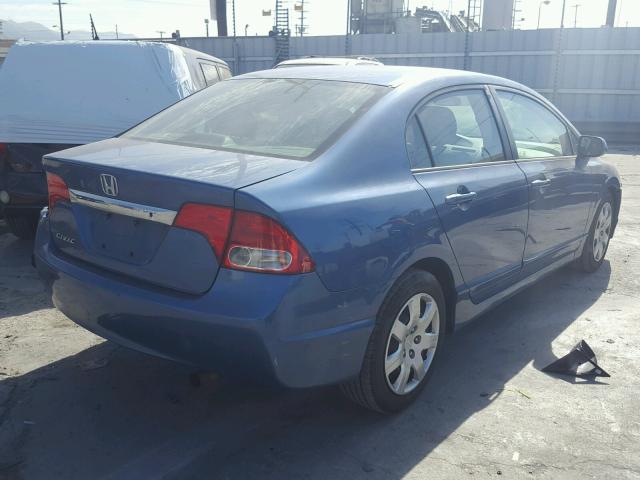 19XFA16529E039404 - 2009 HONDA CIVIC LX BLUE photo 4