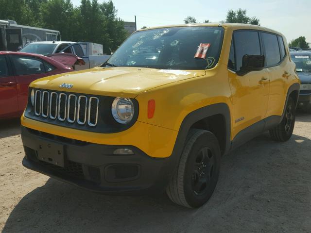 ZACCJBAT8GPD06253 - 2016 JEEP RENEGADE S YELLOW photo 2