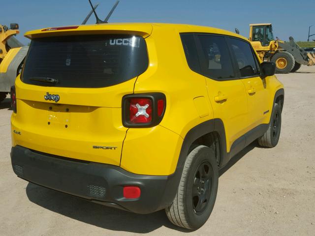 ZACCJBAT8GPD06253 - 2016 JEEP RENEGADE S YELLOW photo 4