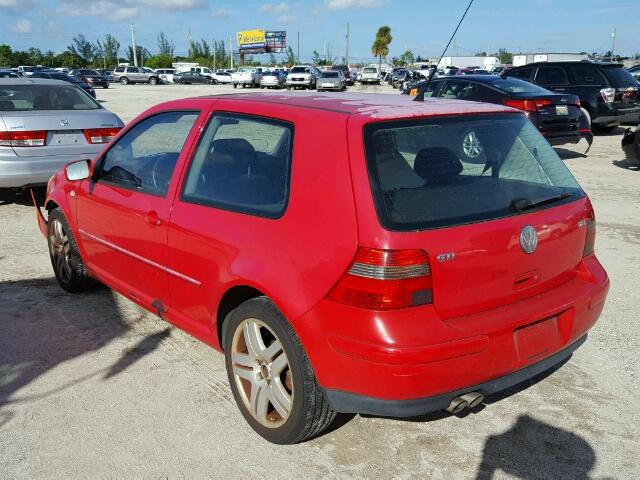 9BWDE61J434051565 - 2003 VOLKSWAGEN GTI RED photo 3