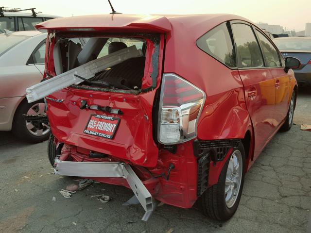 JTDZN3EU8HJ057204 - 2017 TOYOTA PRIUS V RED photo 4